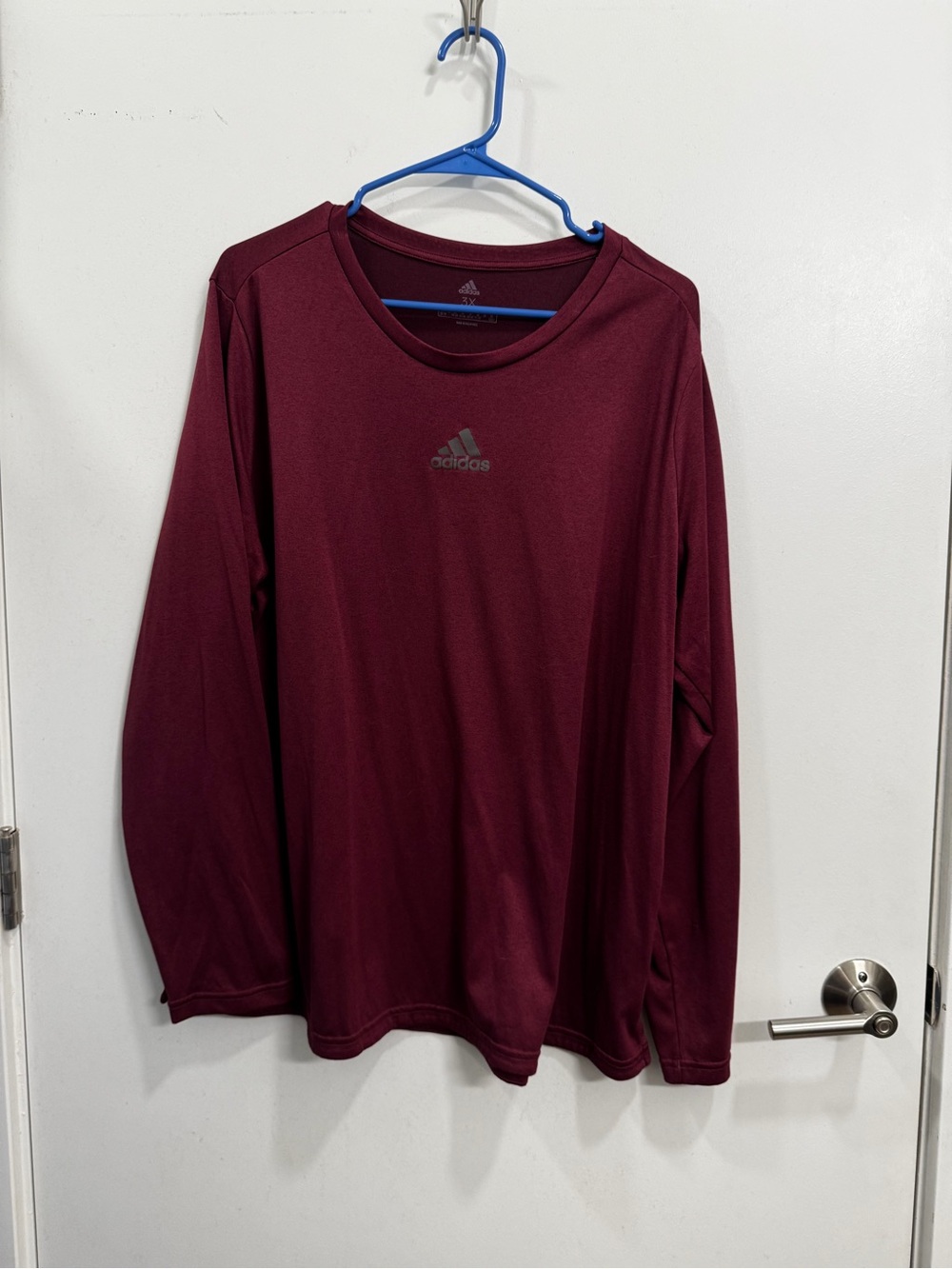 adidas Men's Long Sleeve Crew Tee - Maroon